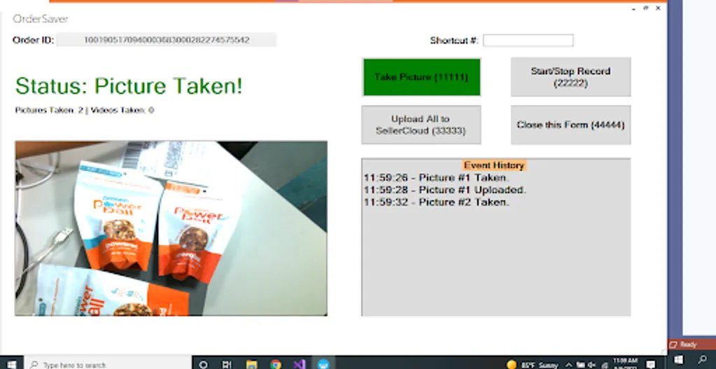 OrderSaver Picture Taking Tool
